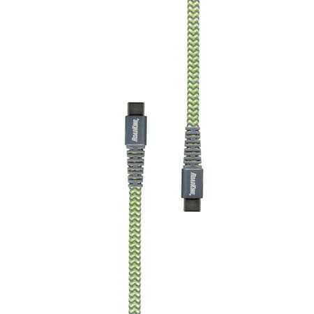 Roadking 6ft. Heavy-Duty 15W USB-C to USB-C Charge and Sync Cable Green RK06338